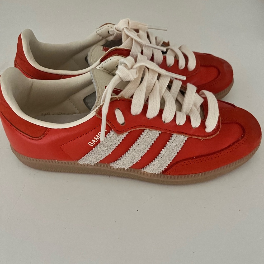 Adidas Samba Orange & White Sneakers- women’s size 5